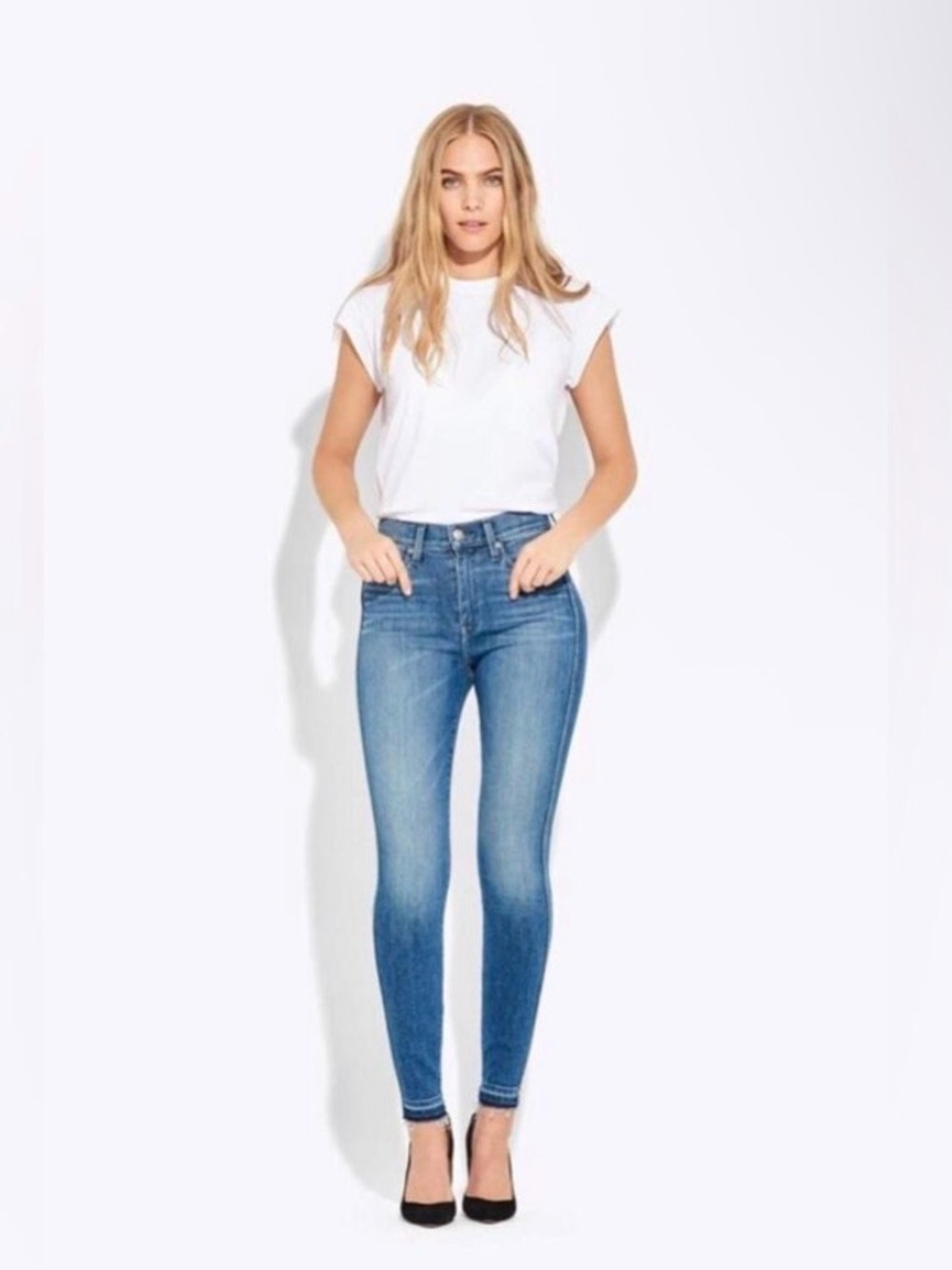 AYR The Riser High Rise Skinny Jeans Neon Jupiter 27